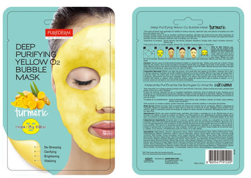 Purederm Deep Purifying Yellow O2 Bubble Mask - Turmeric ADS381
