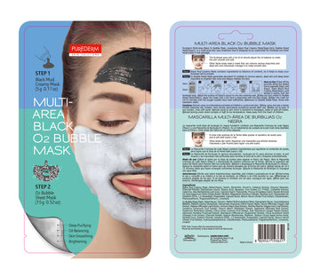 Purederm Deep Purifying Black O2 Bubble Mask - Multi-Area ADS388