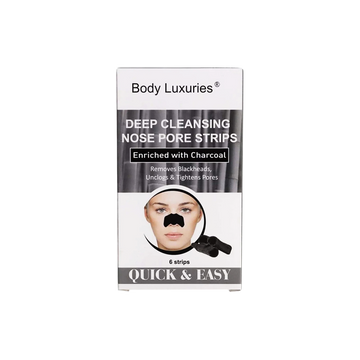 Body Luxuries Nose Strips Deep Cleansing – Charcoal 6 Strips