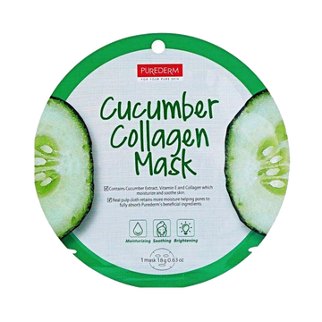 Purederm Collagen Mask – Cucumber 1 Mask 18g