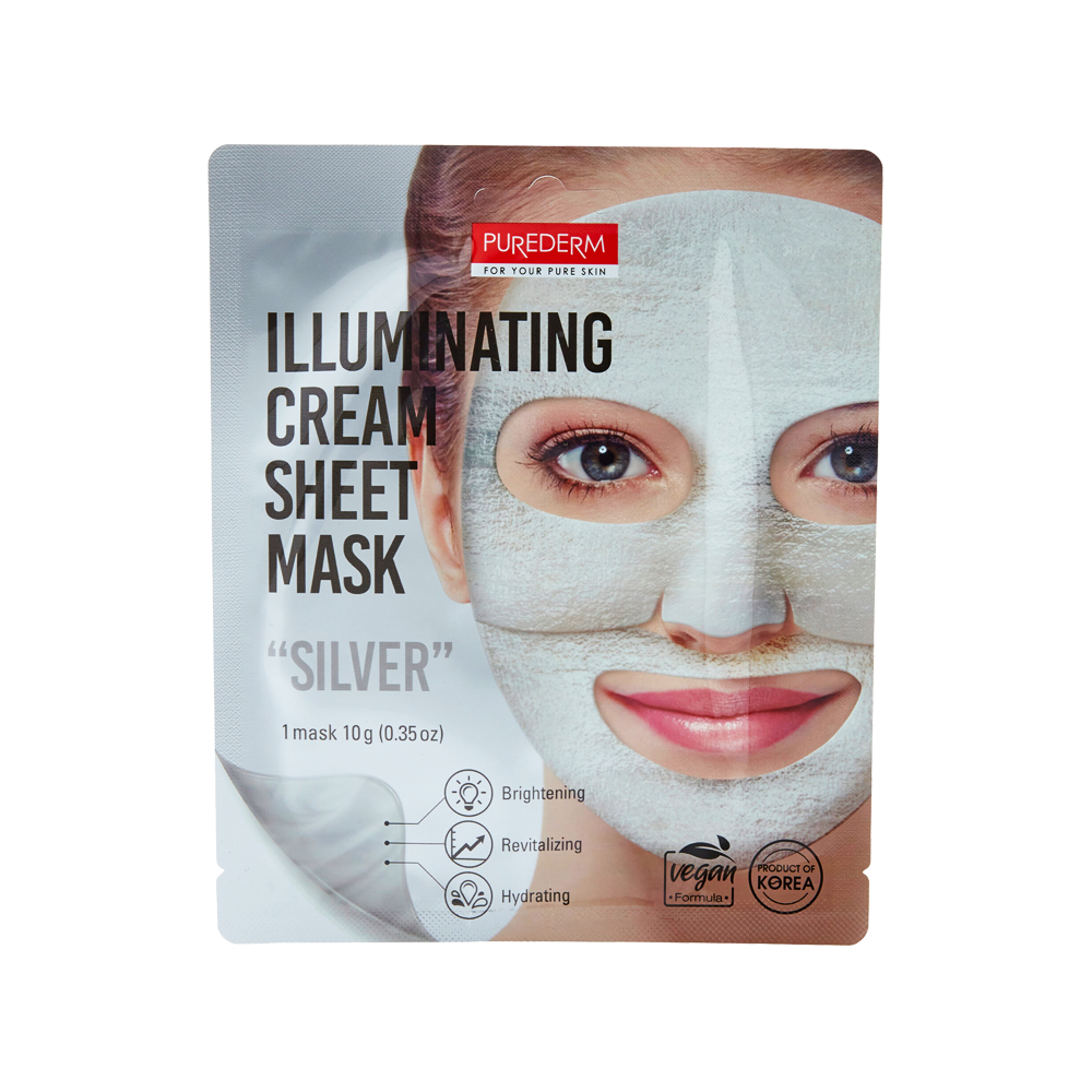 Purederm Silver Illuminating Cream Sheet Mask-ADS836