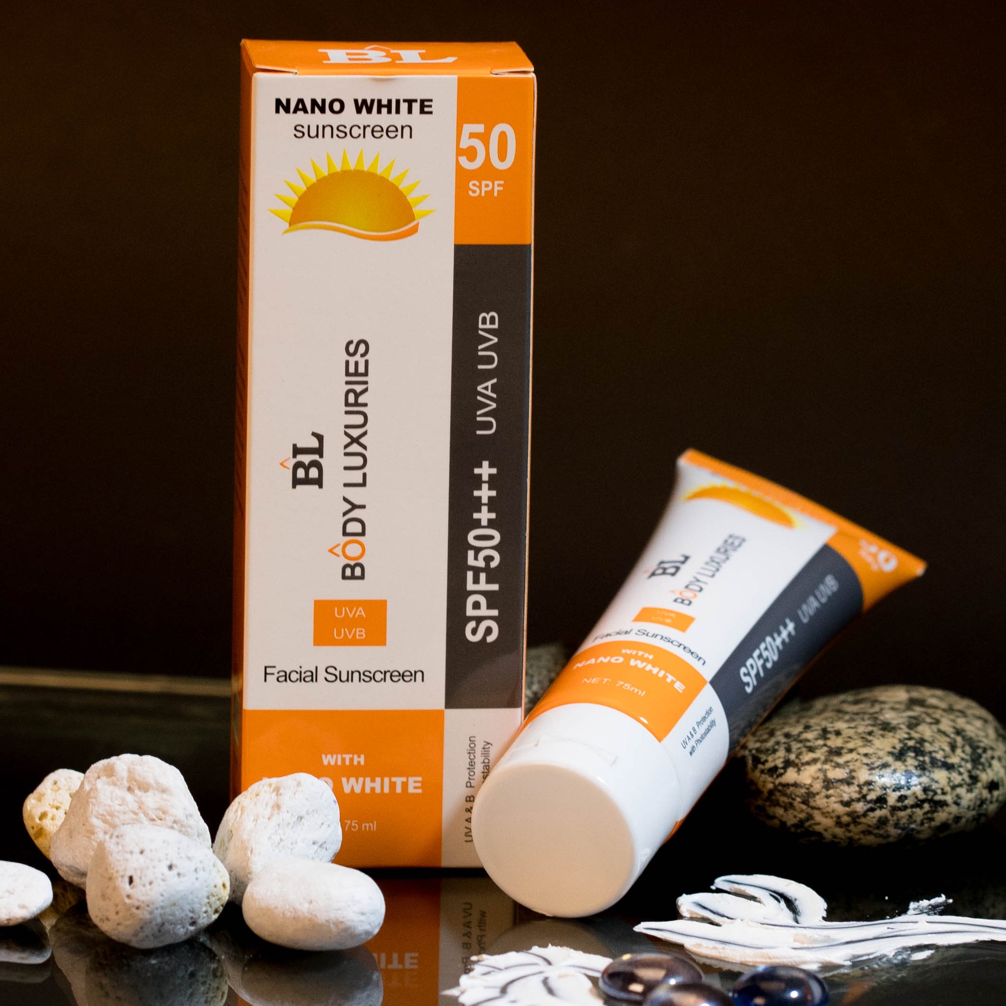 Body Luxuries Nano White Facial Sunscreen Spf50 75ml