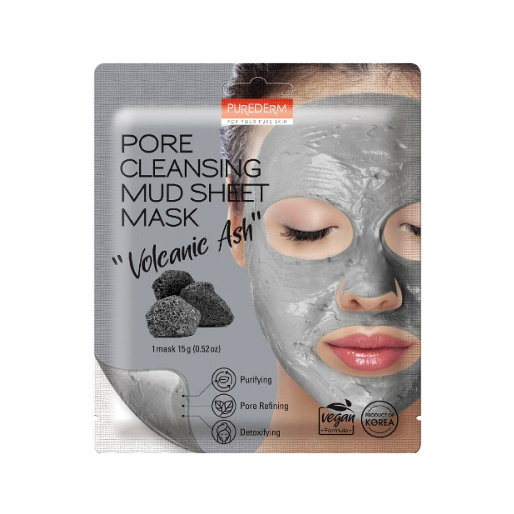 Purederm Pore Cleansing Mud Sheet Mask - Volcanic Ash - 1pc-ADS832