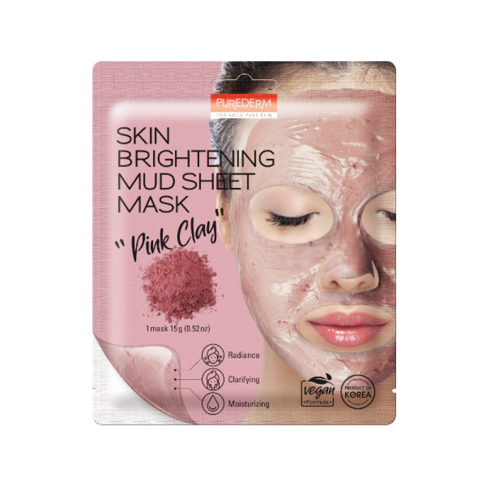 Purederm Skin Brightening Mud Sheet Mask - Pink Clay- ADS834
