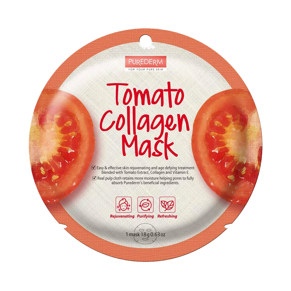 Purederm Collagen Mask – Tomato 1 Mask 18g- ADS812